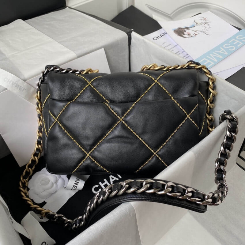 Replica Chanel 19 Flap Bag Black As1160 B03215