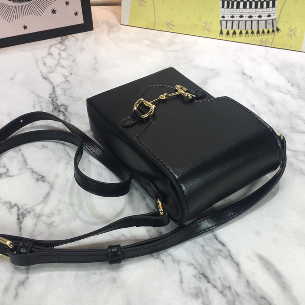 Replica Gucci Horsebit 1955 Mini Bag 625615 Blk/Red/Brown
