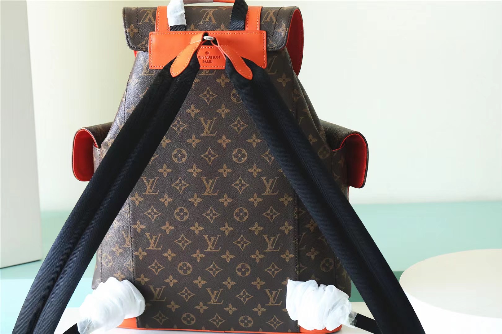 Replica Louis Vuitton Christopher MM Monogram backpack for mens Orange M46814