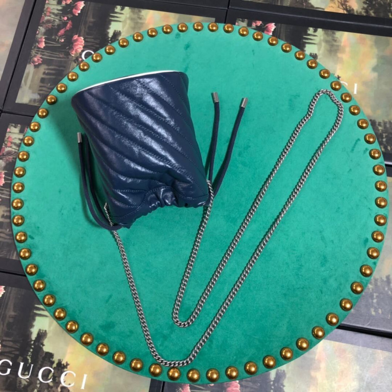 Replica Gucci Gg Marmont Mini Bucket Bag 575163 Blue