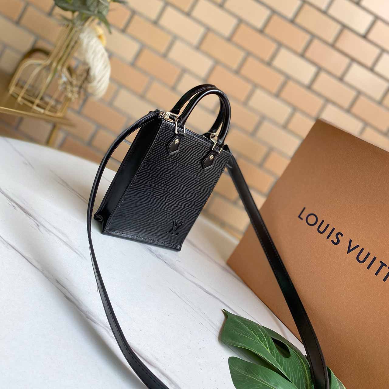 Replica Louis Vuitton Petit Sac Plat M69441 Black/White/Pink