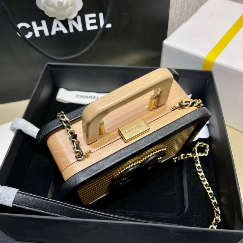 Replica Chanel Vanity Case Beech Wood As2926 Beige Black