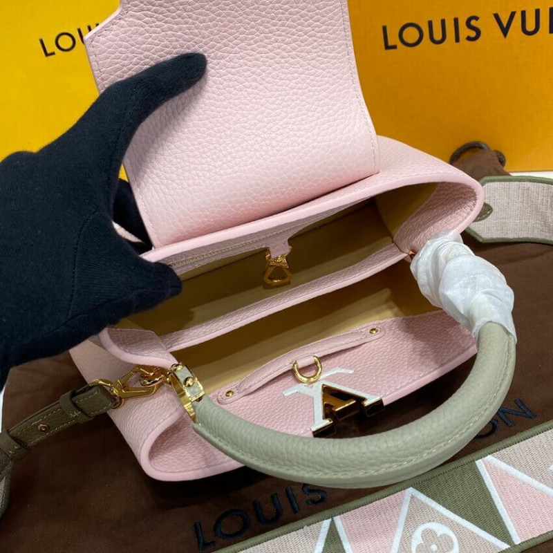Replica Louis Vuitton Capucines Bb M59061 Rose/Beige