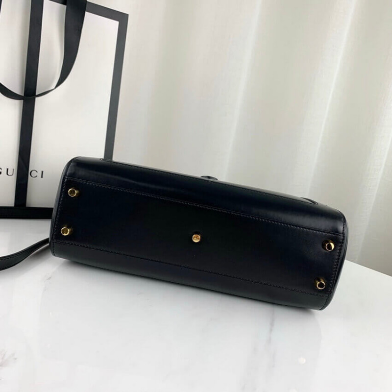 Replica Gucci Jackie 1961 Medium Tote Bag In Black Leather 649016