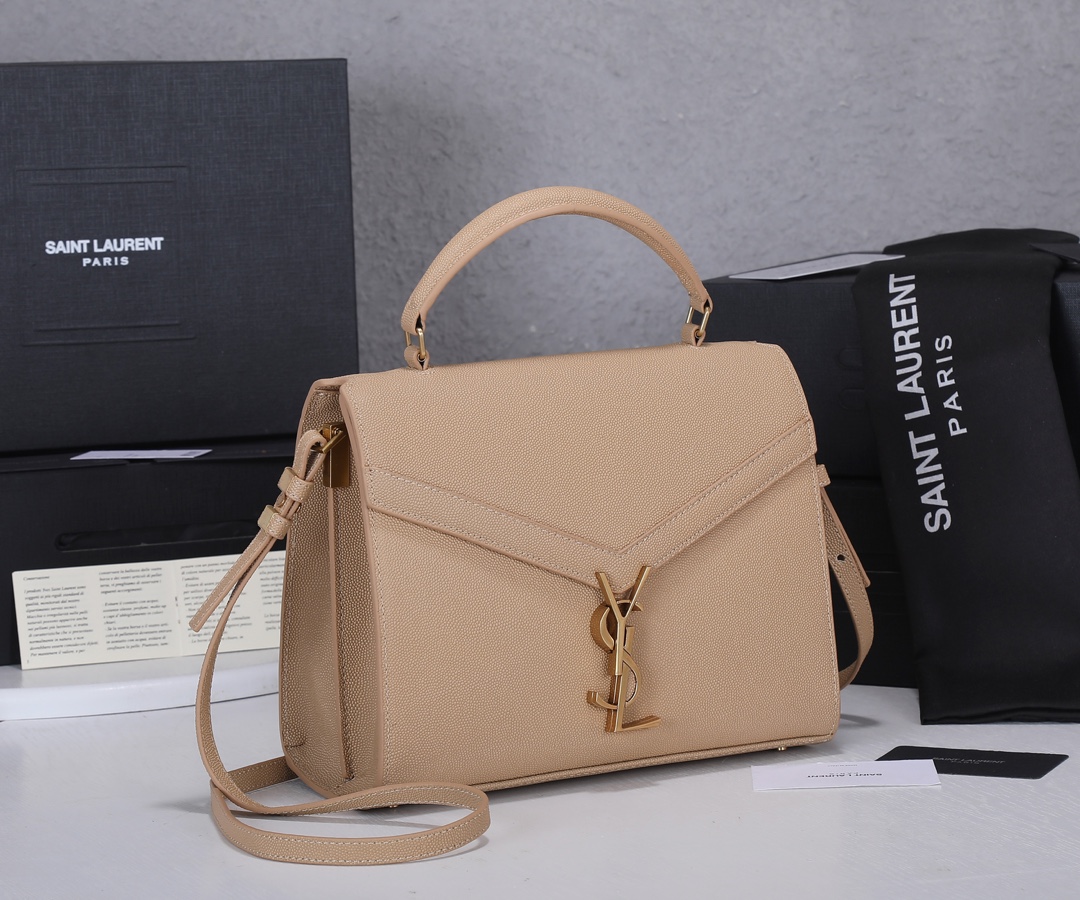 Replica Ysl Cassandra Medium Top Handle Bag- Black/Beige