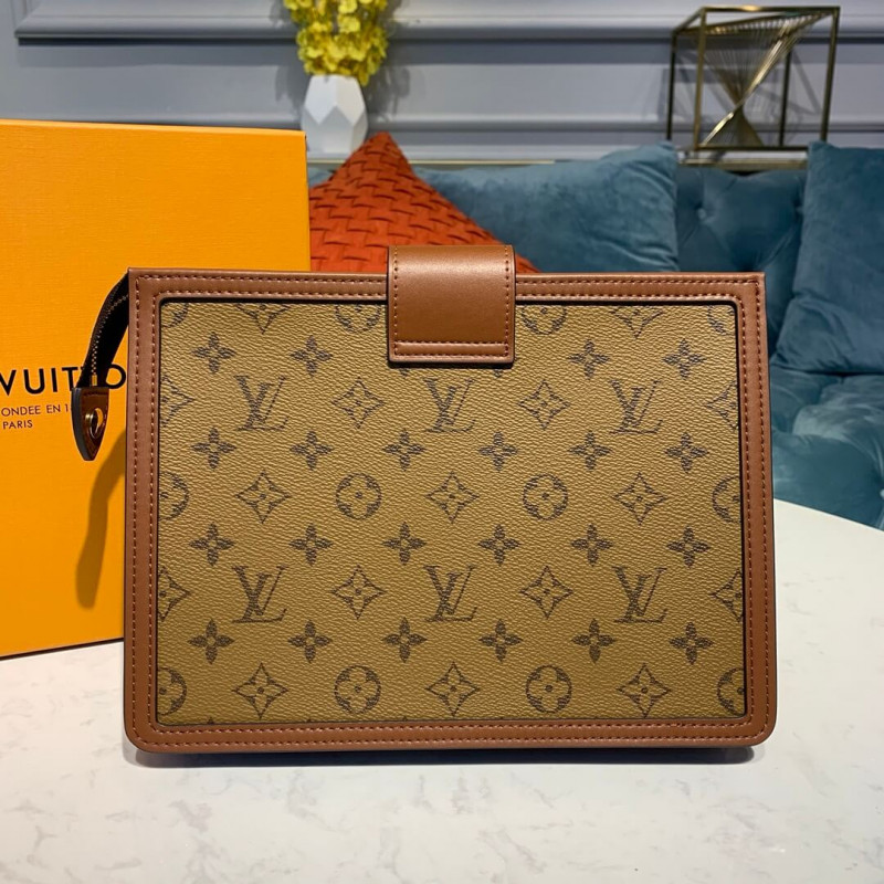 Replica Louis Vuitton Monogram Reverse Canvas Dauphine Clutch M44178