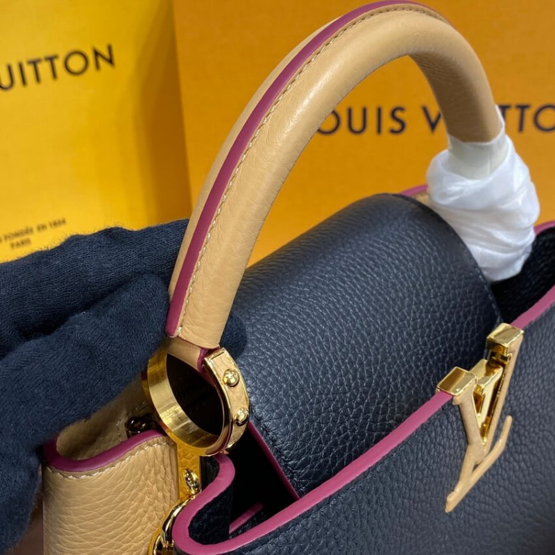Replica Louis Vuitton Capucines Bb M59061 Black/Arizona Beige