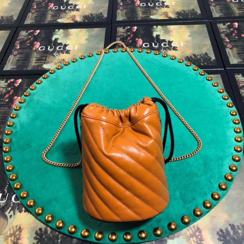 Replica Gucci Gg Marmont Mini Bucket Bag 575163 Cognac