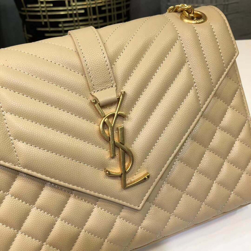 Replica Saint Laurent Grain Leather Envelope Medium Bag 487206