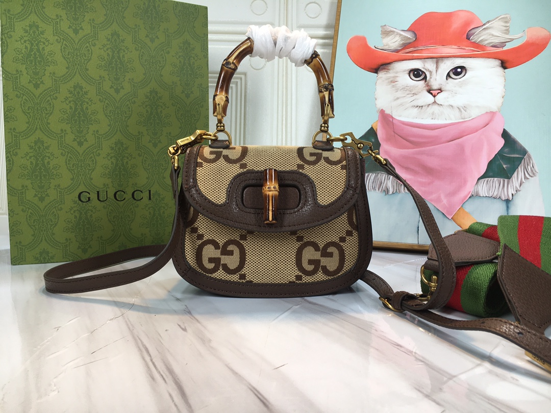 Replica Gucci Double G Bamboo 1947 Mini Top Handle Bag