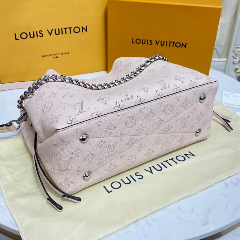 Replica Louis Vuitton Mahina Calf Leather Bella Tote M59203 Cream