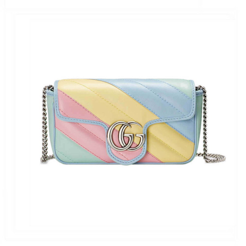 Replica Gucci Gg Marmont Super Mini Bag In Pastel And Rainbow 476433