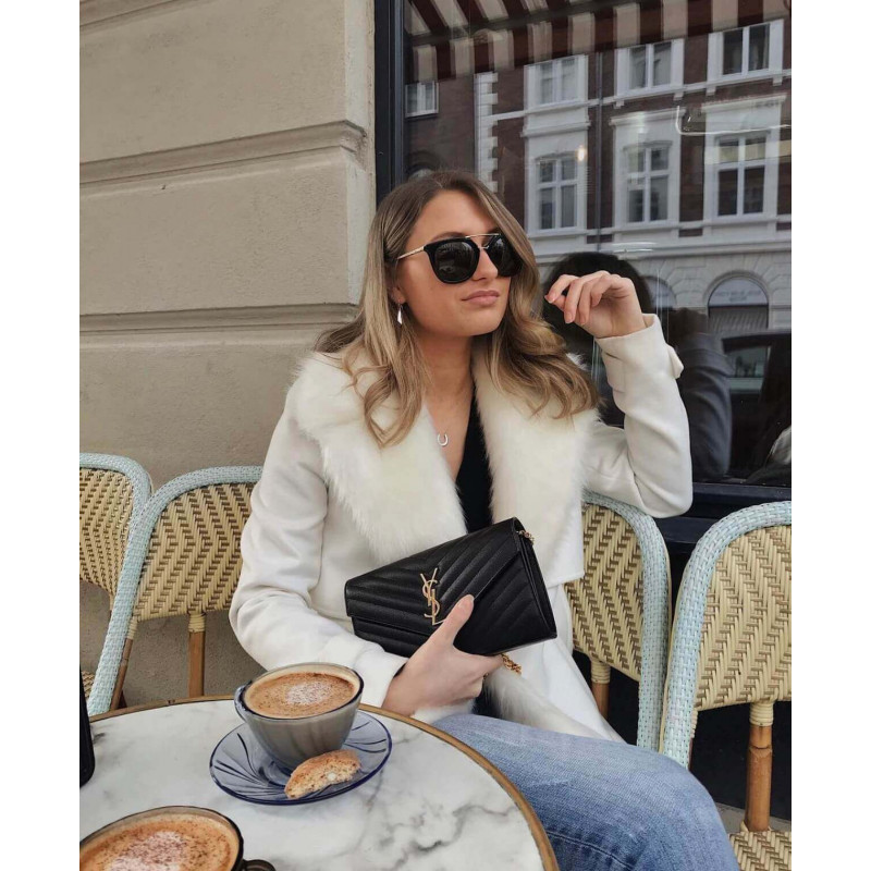 Replica Saint Laurent Monogram Envelope Chain Wallet 377828