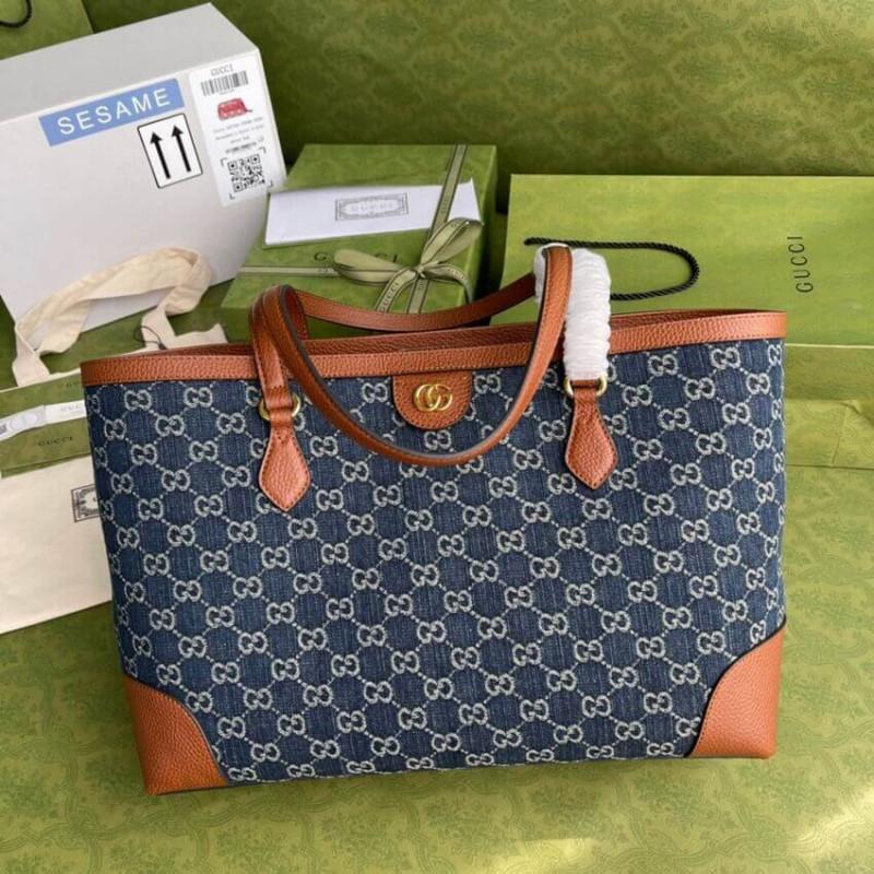 Replica Gucci Denim Ophidia Gg Medium Tote 631685