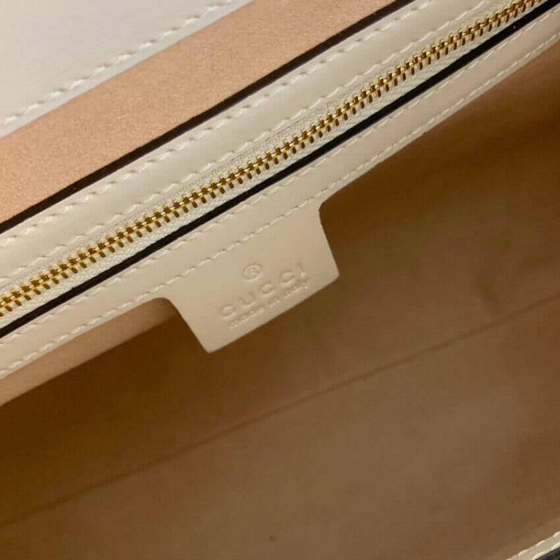 Replica Gucci Jackie 1961 Medium Tote Bag In White Leather 649016