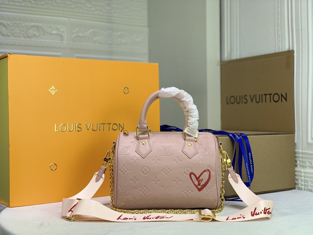 Replica Louis Vuitton Limited Edition Speedy Bandouliere 22 White/Pink