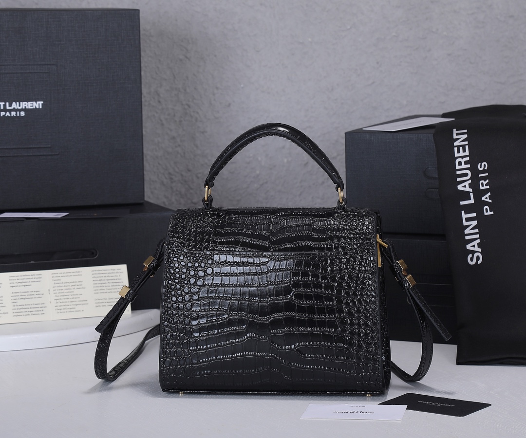 Replica Ysl Cassandra Crocodile Leather Mini Top Handle Bag