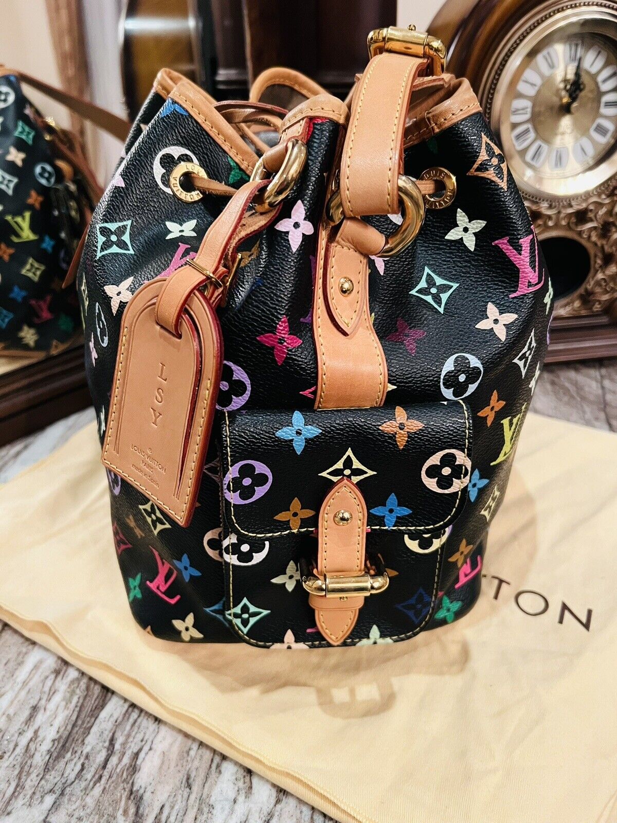 Replica Louis Vuitton Monogram Multi Color Black Petit Noe Bag M42230