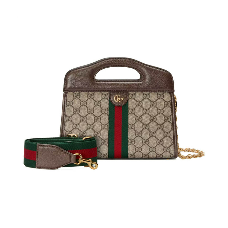 Replica Gucci Ophidia Small Tote With Web 693724 Brown
