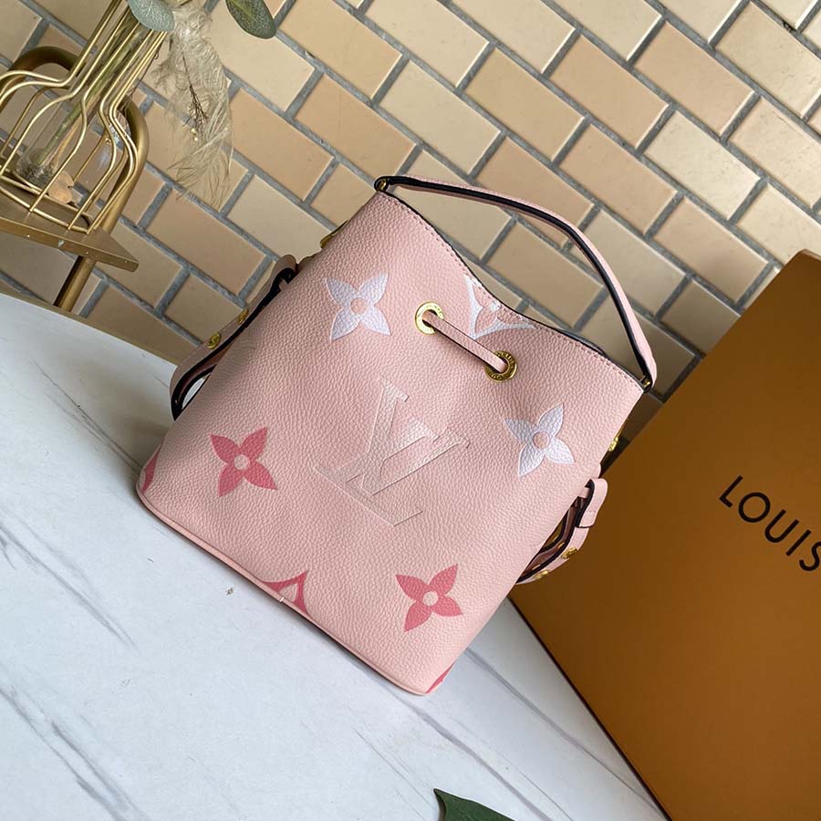 Replica Louis Vuitton Neonoe Bb Bucket Bag Blue/Beige/Pink