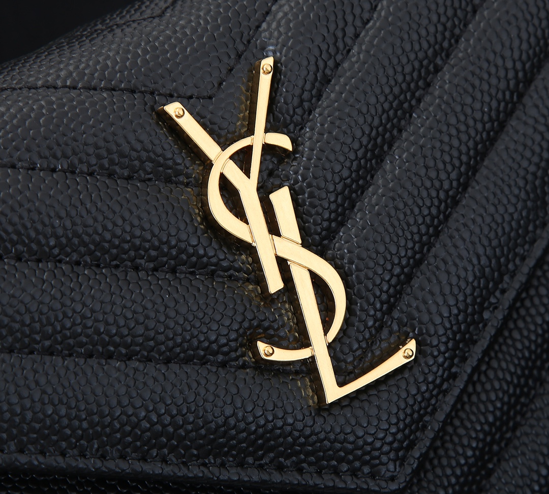 Replica Ysl Envelope Chain Wallet In Grain De Poudre Embossed Leather 1888