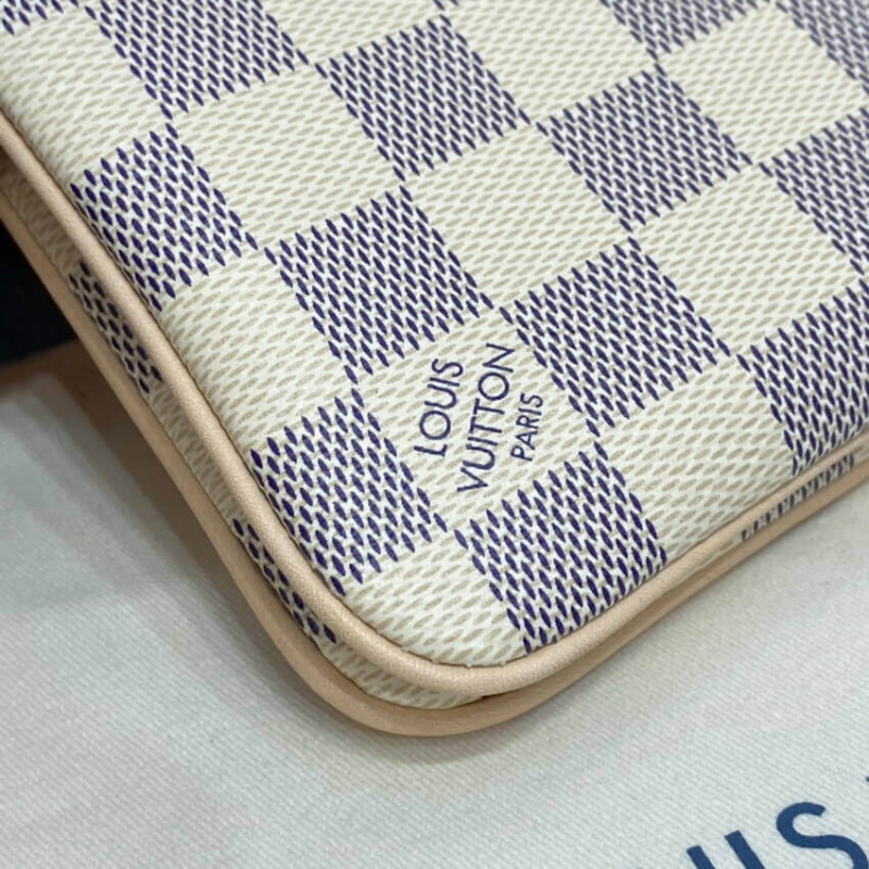 Replica Louis Vuitton Damier Azur Double Zip Pochette N60460