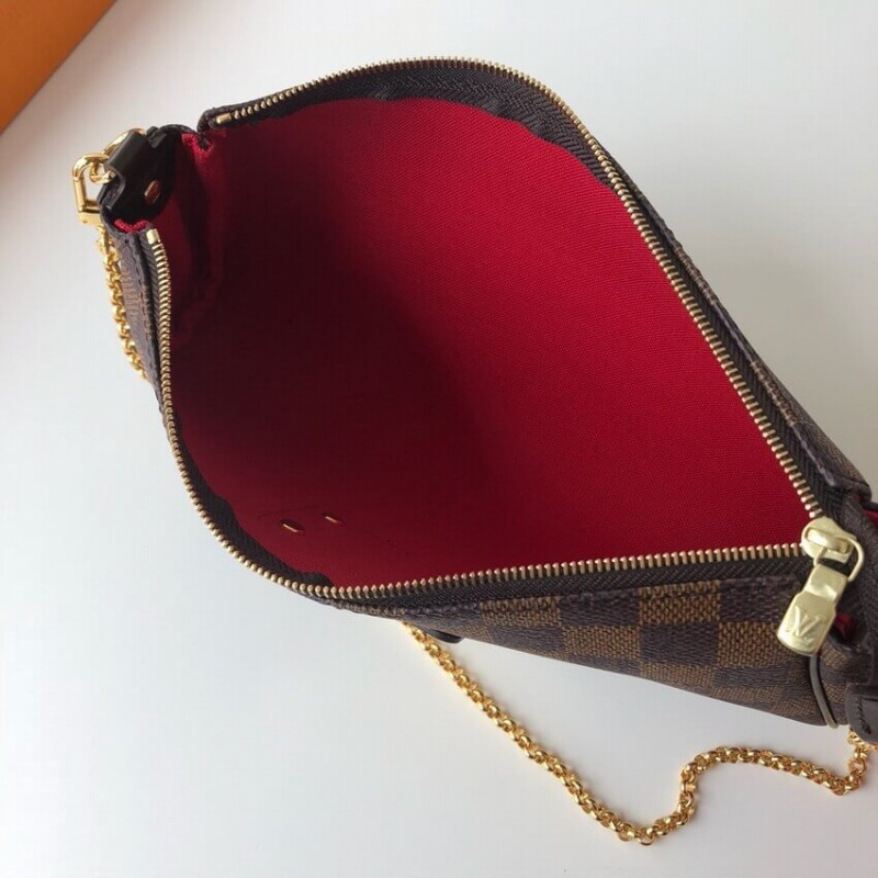 Replica Louis Vuitton Damier Ebene Canvas Eva Clutch N55213