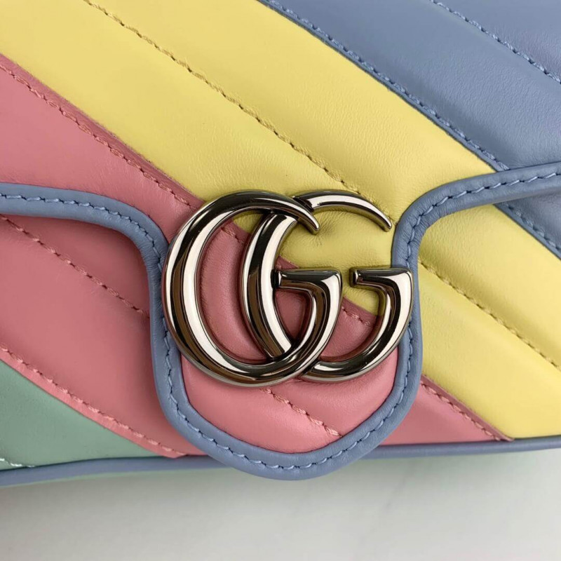 Replica Gucci Gg Marmont Super Mini Bag In Pastel And Rainbow 476433