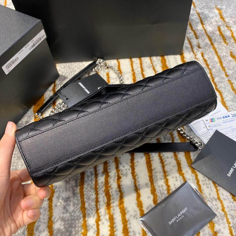 Replica Saint Laurent Grain Leather Envelope Medium Bag 487206 Black