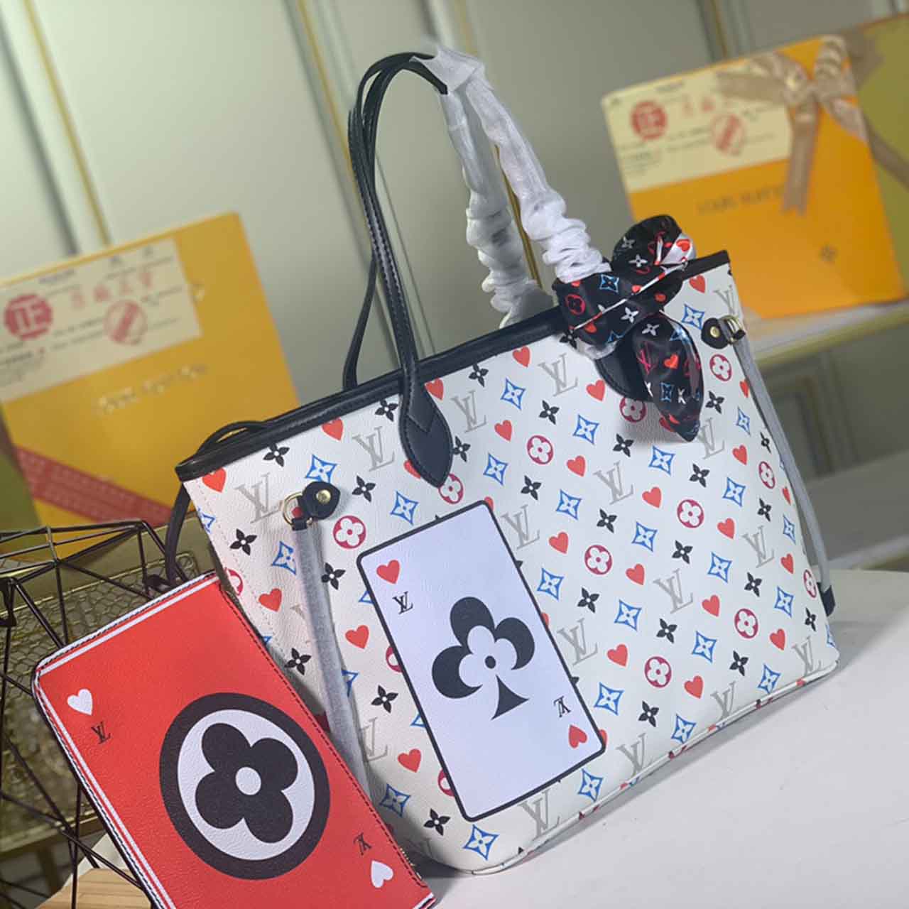 Replica Louis Vuitton Game On Neverfull Mm M57462 Black/White