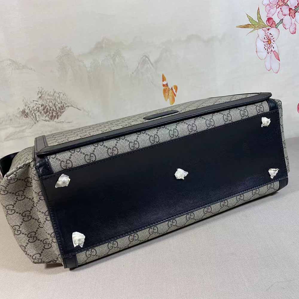 Replica Gucci Gg Supreme Diaper Bag Grey/Black 495909