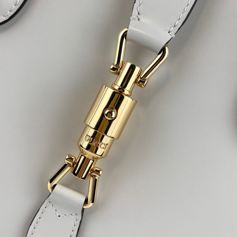 Replica Gucci Jackie 1961 Medium Tote Bag In White Leather 649016