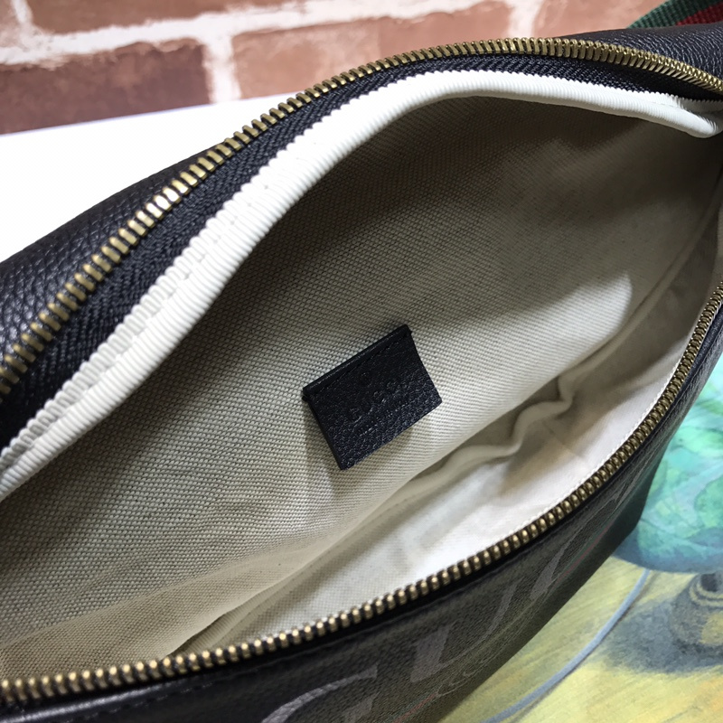 Replica Gucci Leather Belt Bag 493869 Black/White