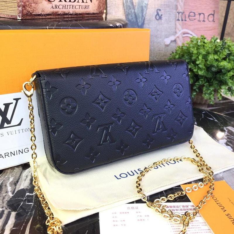 Replica Louis Vuitton Felicie Pochette Black/Blue/Red