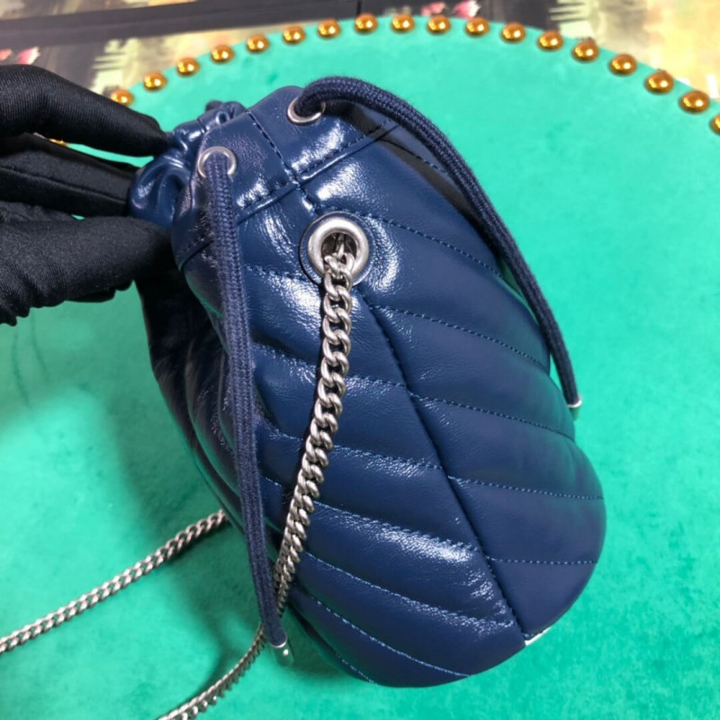 Replica Gucci Gg Marmont Mini Bucket Bag 575163 Blue