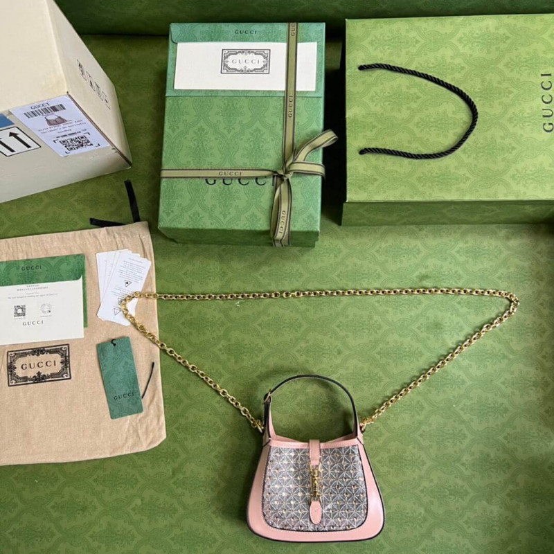 Replica Gucci Jackie 1961 Mini Crystal Gg Should Bag 677027 Black