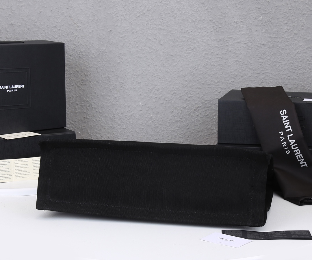 Replica Ysl Rive Gauche Tote Bag In Linen And Leather