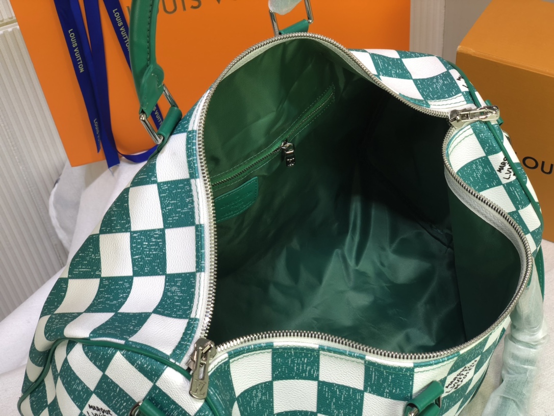 Replica Louis Vuitton Keepall Bandouliere 45 Green/Black