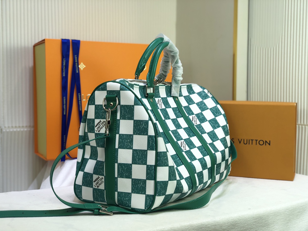 Replica Louis Vuitton Keepall Bandouliere 45 Green/Black