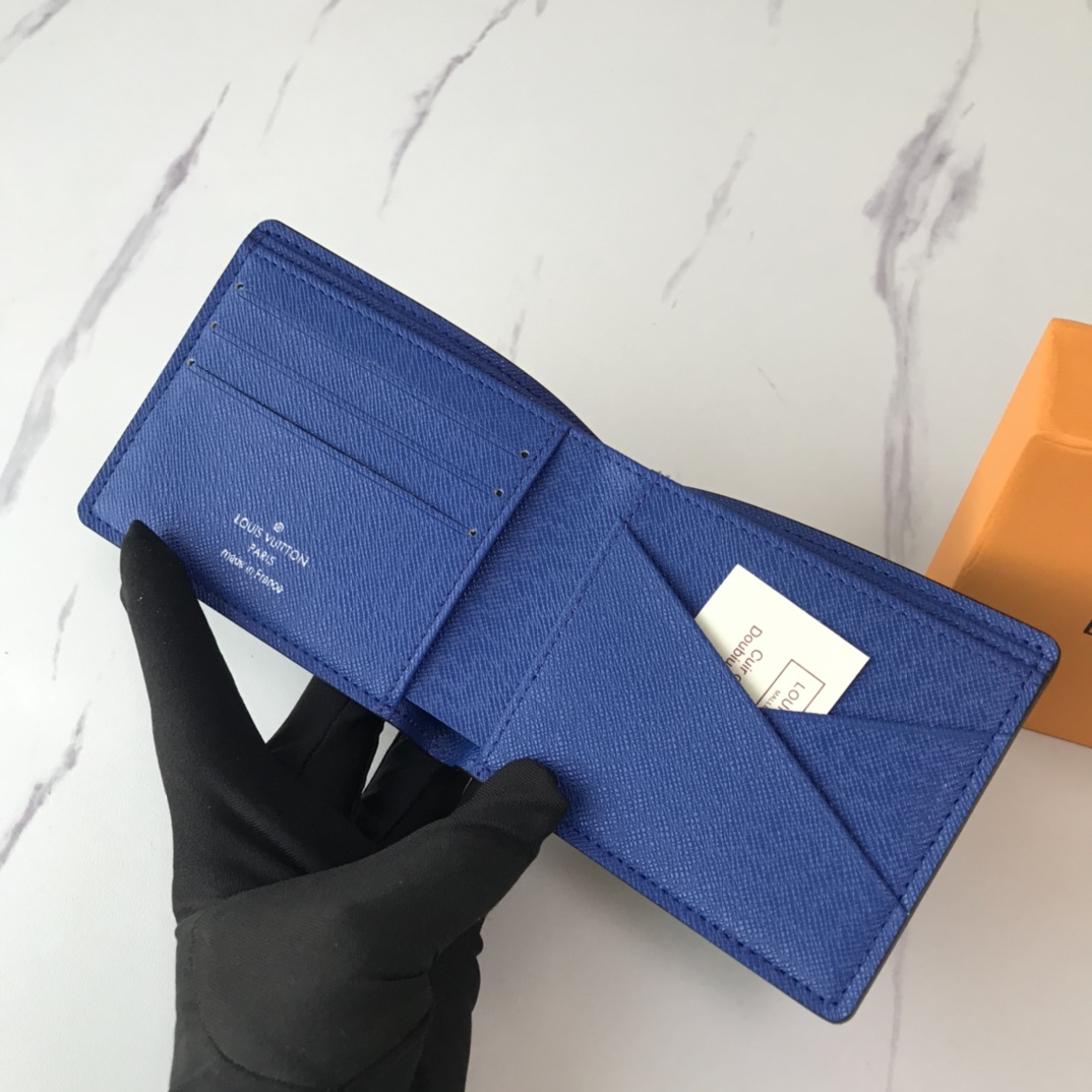 Replica Louis Vuitton Multiple Wallet N40414 White/Blue/Orange