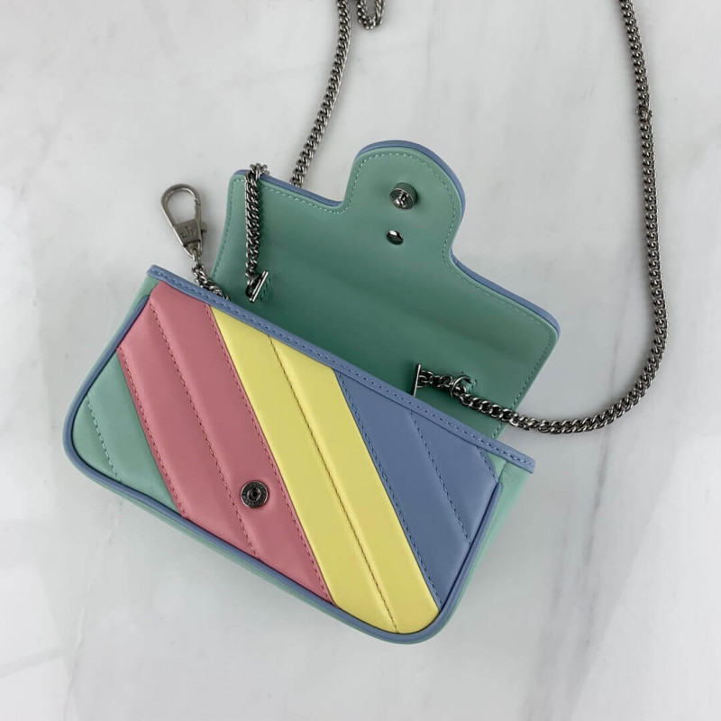 Replica Gucci Gg Marmont Super Mini Bag In Pastel And Rainbow 476433