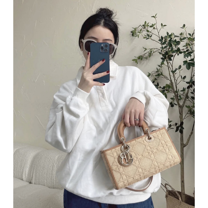 Replica Christian Dior Lady D-Joy Bag Natural Cannage Raffia M05400