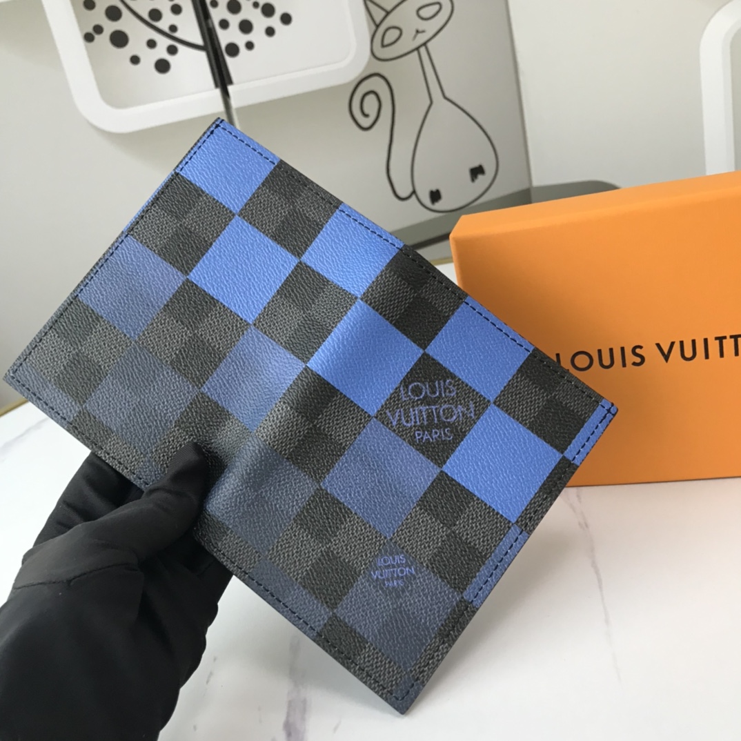 Replica Louis Vuitton Passport Cover N60410 White/Blue/Orange