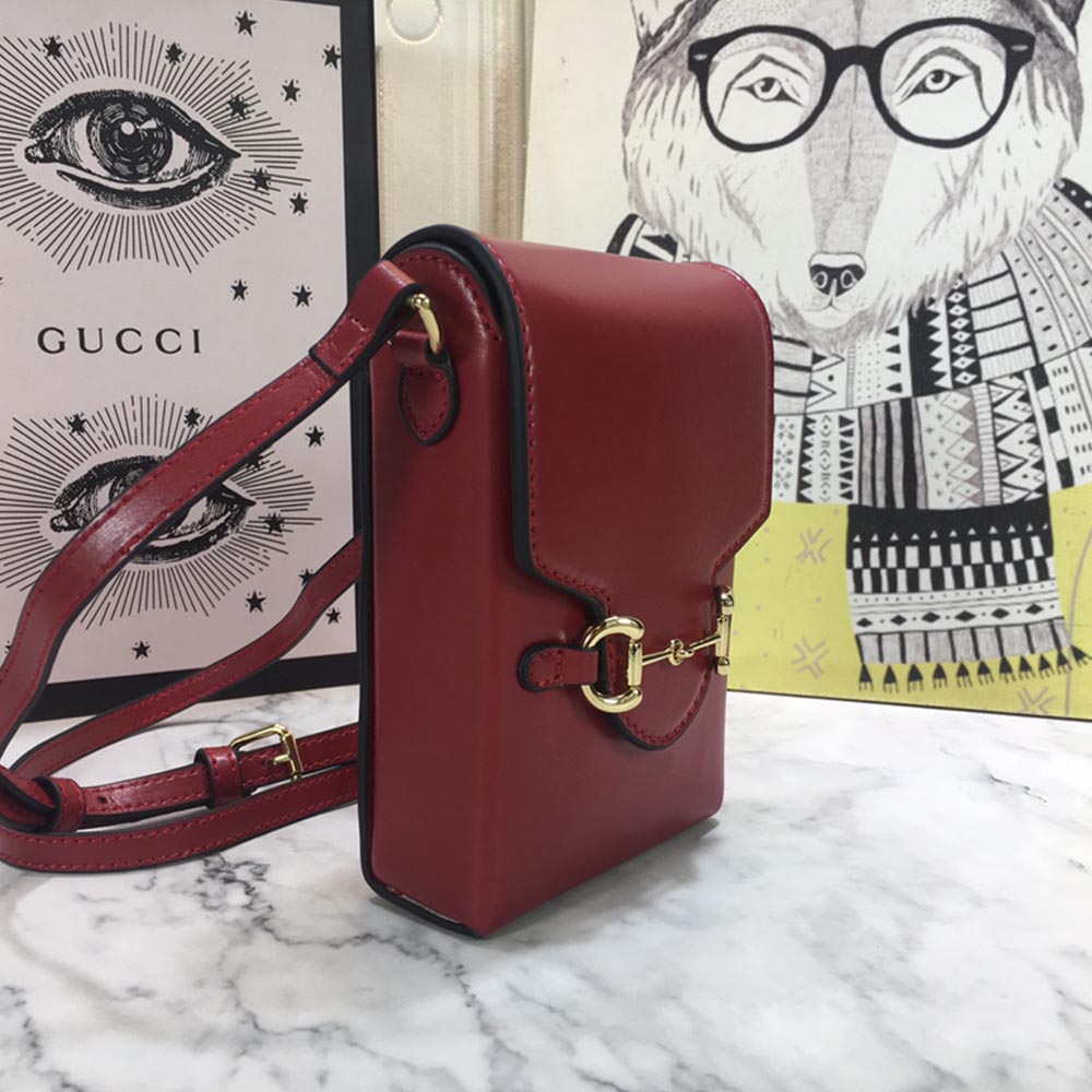 Replica Gucci Horsebit 1955 Mini Bag 625615 Blk/Red/Brown