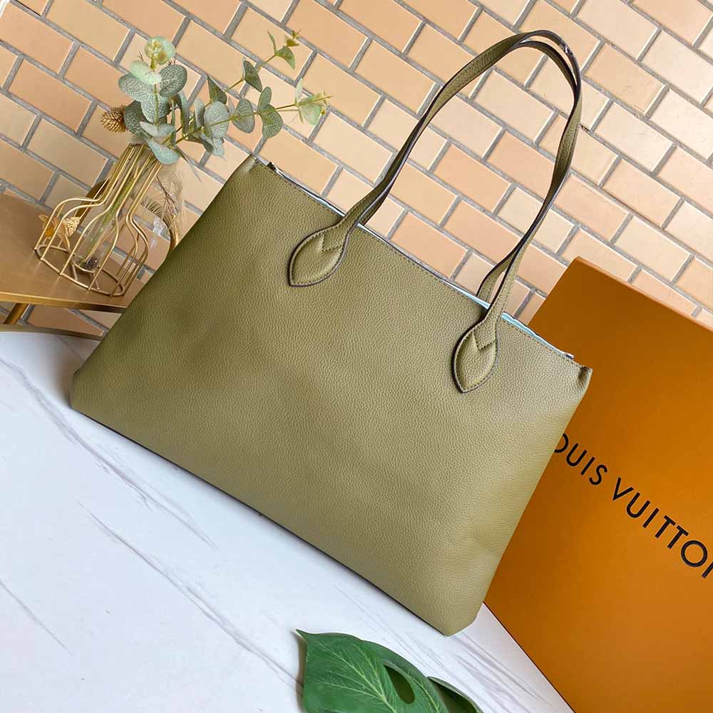 Replica Louis Vuitton Lockme Shopper M57346 Beige/Black/Green