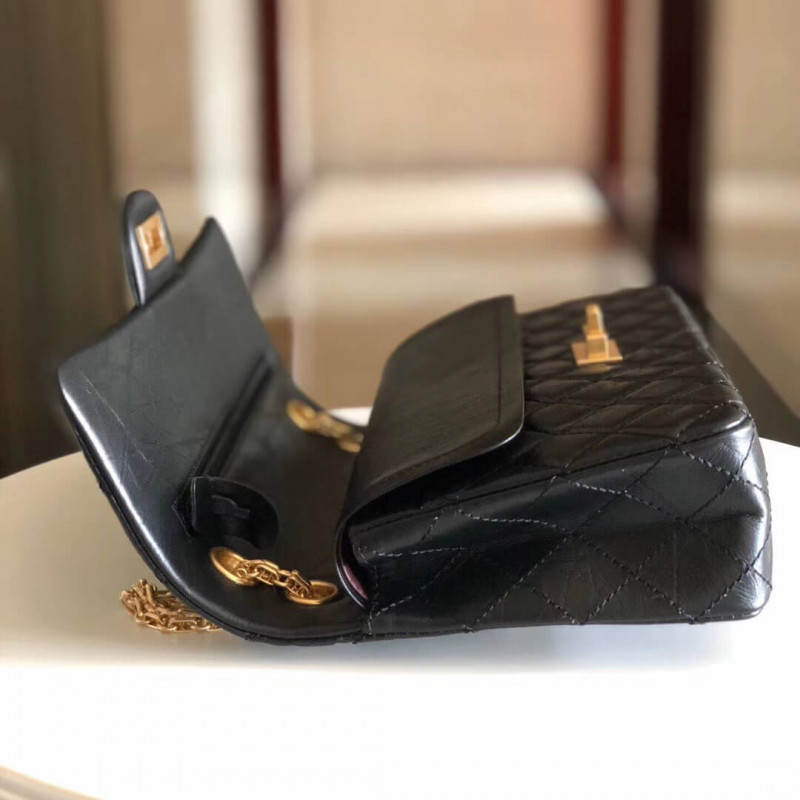 Replica Chanel 2.55 Aged Calfskin Leather Flap Bag A37586