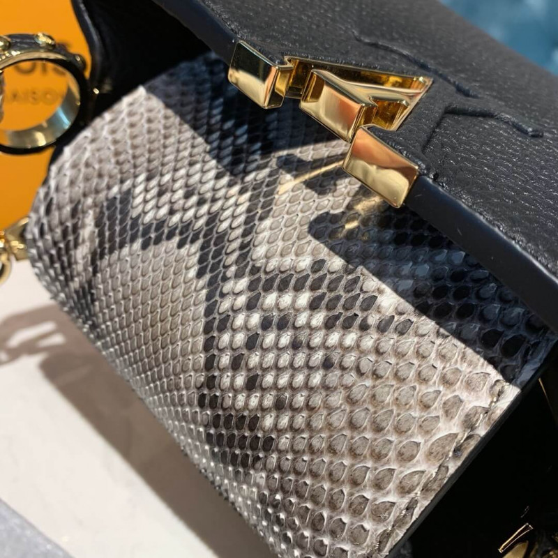 Replica Louis Vuitton Taurillon And Python Leather Capucines Mini N97075