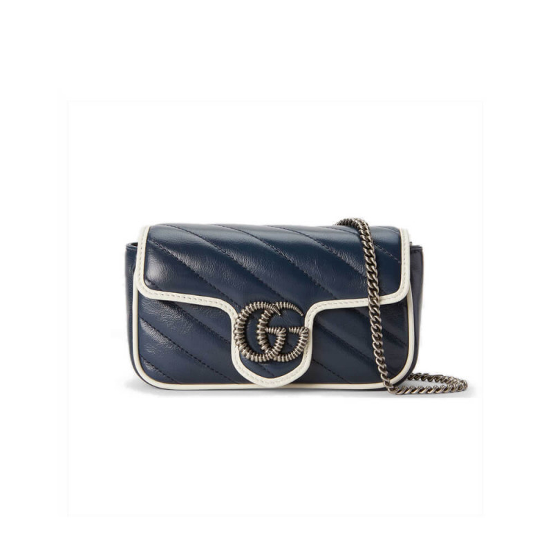 Replica Gucci Gg Marmont Super Mini Bag 574969 Blue