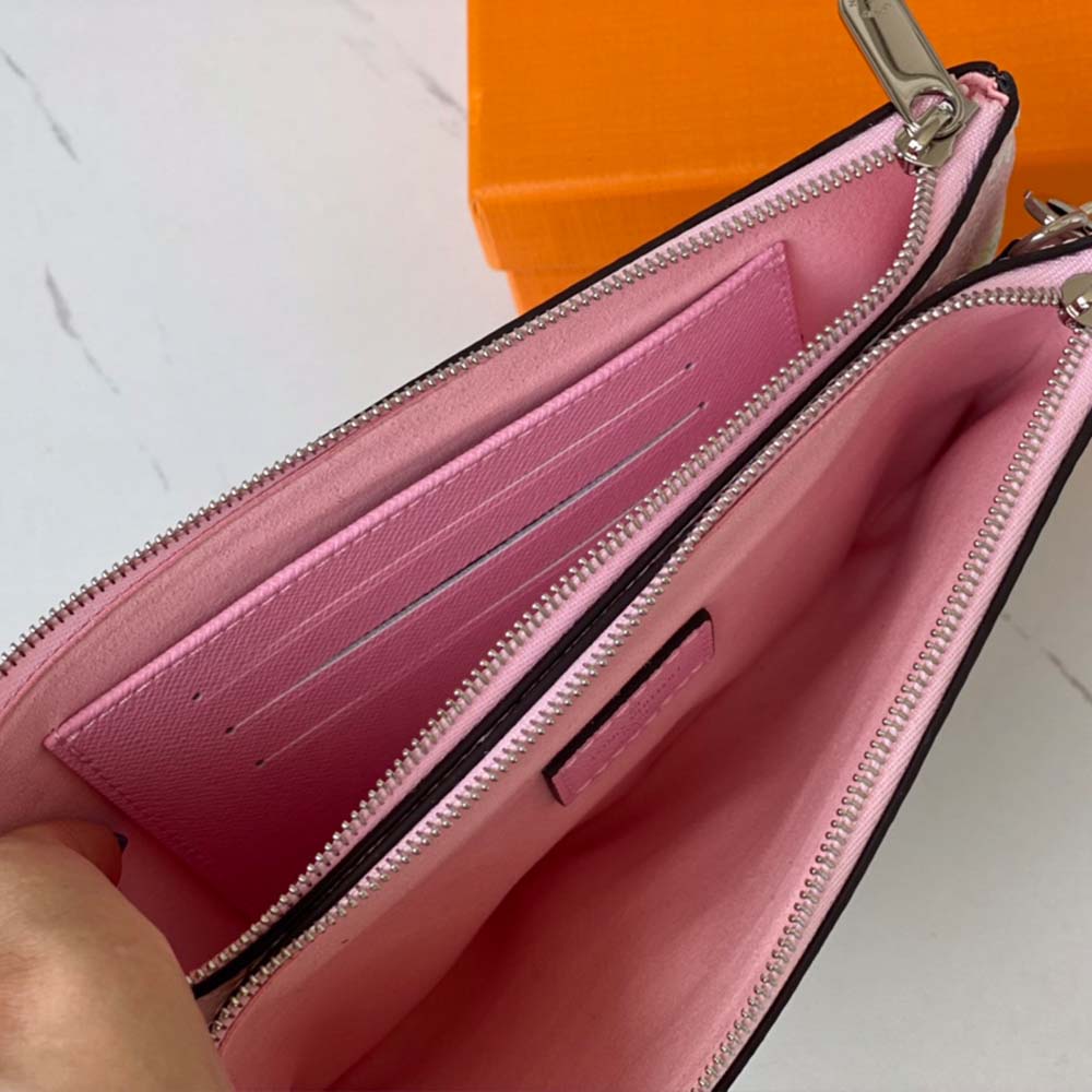 Replica Louis Vuitton Escale Double Zip Pochette M80787 Pink/Red/Blue