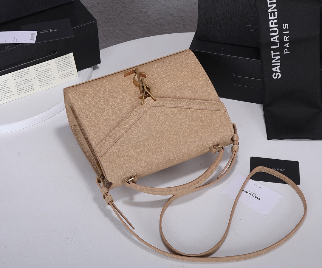 Replica Ysl Cassandra Medium Top Handle Bag- Black/Beige